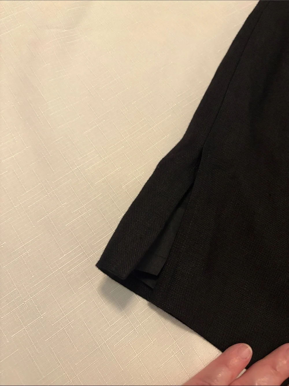 VTG Talbots Black Irish 100% Linen Pencil Skirt SZ 14 Fully lined 90s minimalist